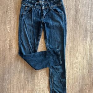 Hudson Flap Pocket Skinny Jeans 27x28" Dark Wash Made USA.